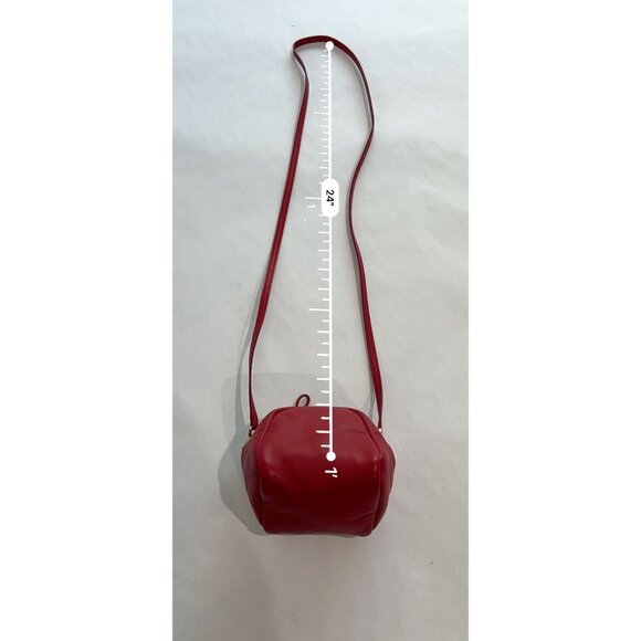 Loro Piana Puffy Pouch Clutch Crossbody Round Bag in Red - Picture 6 of 10